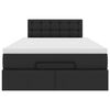 vidaXL Ottoman bed met matras 120x190 cm kunstleer zwart