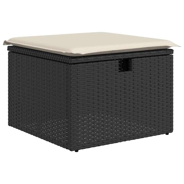 vidaXL 2-delige Loungeset met kussens poly rattan acacia zwart