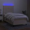 vidaXL Boxspring met matras en LED stof cr&egrave;mekleurig 80x200 cm