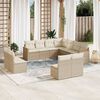 vidaXL 11-delige Tuinset met kussens poly rattan beige