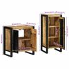 vidaXL Badkamermeubelset 2 pcs Bruin en zwart Massief Mango Hout