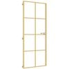 vidaXL Binnendeur smal 83x201,5 cm gehard glas en aluminium goudkleur