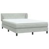 vidaXL Boxspring met matras fluweel lichtgrijs 160x220 cm