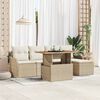 vidaXL Tuin Sofa Set met kussen 6 pcs beige en cr&egrave;mekleurig