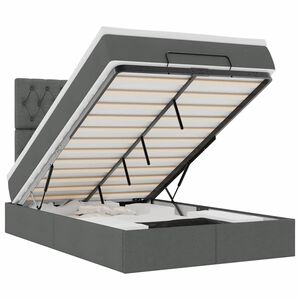 vidaXL Ottoman bed met matras en LED's 120x200cm stof donkergrijs