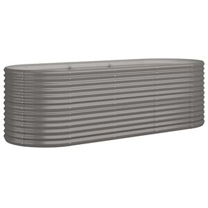 vidaXL Plantenbak 224x80x68 cm gegalvaniseerd staal grijs