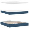 vidaXL Bed poef met matras en LED's 180x200 cm stof blauw