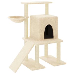vidaXL Kattenmeubel met sisal krabpalen 96,5 cm cr&egrave;mekleurig