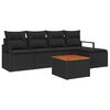 vidaXL Tuin Sofa Set 6 pcs Zwart