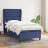 vidaXL Boxspring met matras stof blauw 80x200 cm