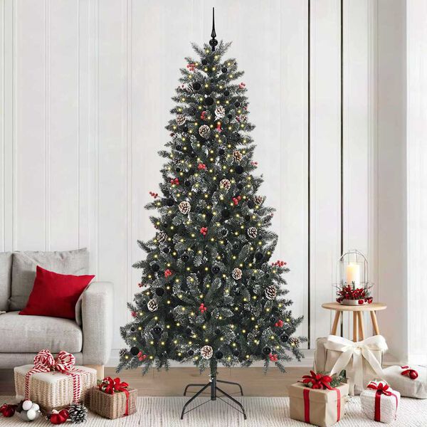 vidaXL Kunstkerstboom met 300 LED Groen 240 cm PVC en Plastic en Staal