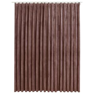 vidaXL Gordijn verduisterend met haken 290x245 cm fluweel antiekroze