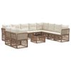 vidaXL Tuinbankenset 11 st Beige poly rattan