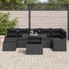 vidaXL Tuin Sofa Set met kussen 8 pcs Zwart Poly riet