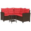 vidaXL Buiten bankenset 2 st 5-Aantal zitplaatsen Bruin en Rood