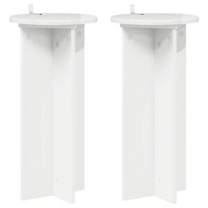 vidaXL Plantenstandaard 2 pcs Hoogglans Wit 29,5 x 29,5 x 60 cm
