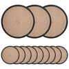 vidaXL Jute placematten 12 st Naturel en Zwart 100% Tossa Jute