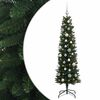 vidaXL Smalle kunstkerstboom met kerstballen 120 cm 150 LED's Warmwit