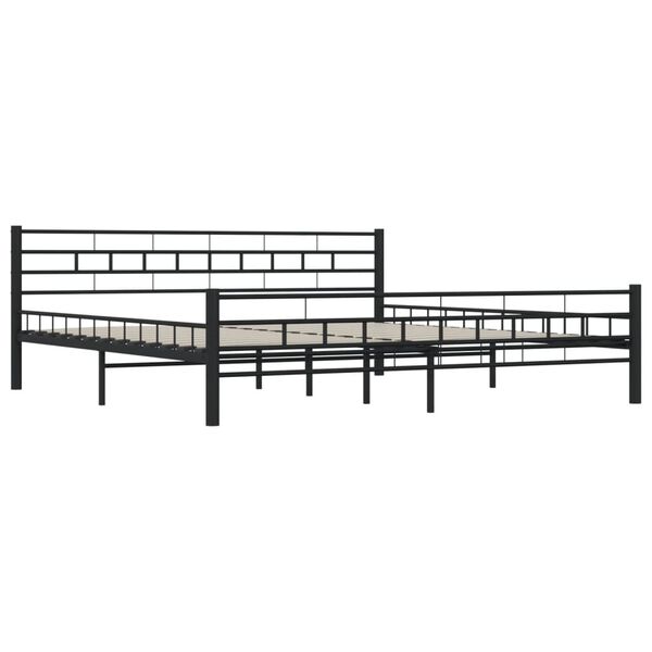vidaXL Bedframe staal zwart 200x200 cm