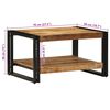 vidaXL Salontafel 70x50x38 cm massief ruw mangohout