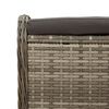 vidaXL Tuinkruk met kussen 58x46x46 cm poly rattan grijs