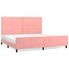 vidaXL Bedframe met hoofdeinde fluweel roze 200x200 cm