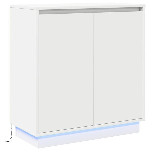 vidaXL LED Sideboard met plank Wit 71 x 34,5 x 75 cm Bewerkt hout