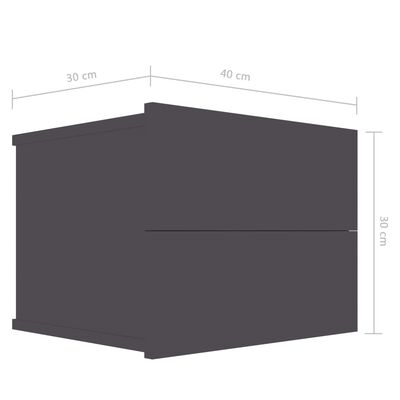 vidaXL Nachtkastje 40x30x30 cm bewerkt hout grijs