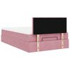 vidaXL Bed poef met matras en LED's 120x190 cm fluweel roze