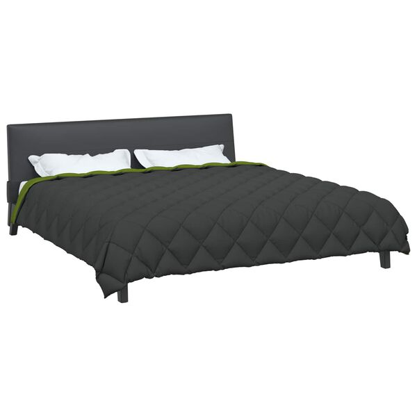 vidaXL Winter Dekbed Groen en Antraciet 240 x 260 cm Microfiber