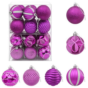 vidaXL Kerstballen set 36 st Lila 6 cm Polystyreen