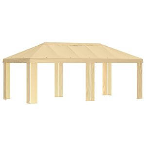 vidaXL Paviljoenhoes 6 x 3 m Cr&egrave;mekleurig Polyester 190 gsm