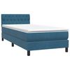 vidaXL Boxspring met matras fluweel donkerblauw 80x210 cm