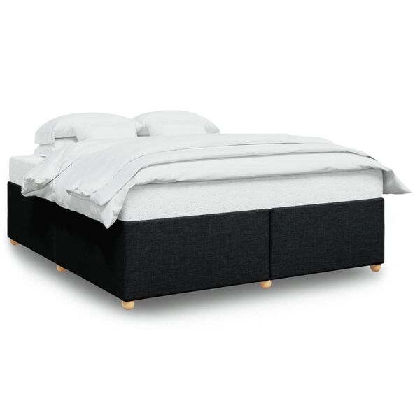 vidaXL Bedframe zonder matras stof zwart 180x200 cm
