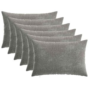 vidaXL Kussensloop 6 st HEERLEN Donkergrijs 30 x 50 cm Chenille Stof