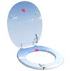 vidaXL Zachte sluit toiletbril Blauw 44 x 38 cm MDF-plaat