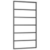 vidaXL Schuifdeur met beslagset 102x205 cm ESG glas zwart