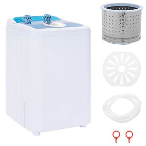 vidaXL Mini Wasmachine met Enkele Wasbak 4,6 kg Blauw en Wit