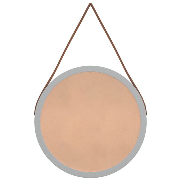 vidaXL Wandspiegel met band &Oslash; 35 cm zilverkleurig