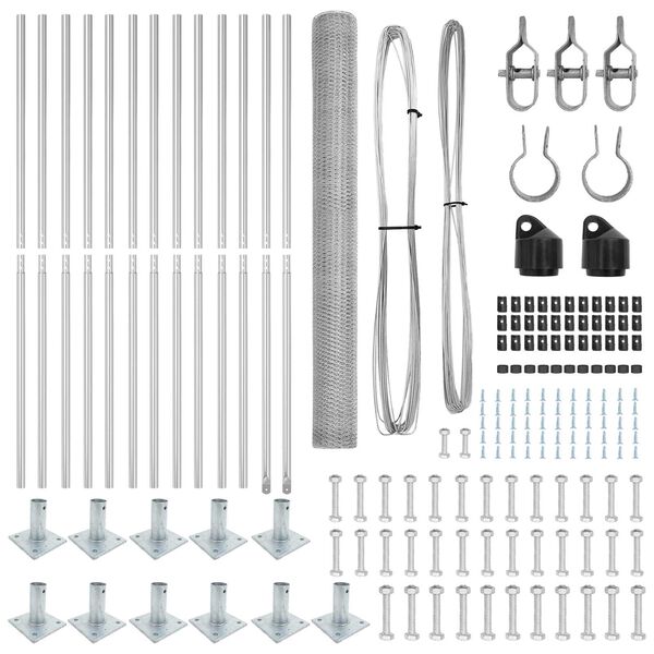 vidaXL Afrasteringspaal Zilver 25 x 1,6 m (13 mm gaas) Staal