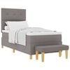 vidaXL Boxspring bed met kussen met hoofdeinde Taupe 200 x 80 cm Stof
