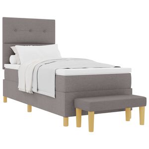 vidaXL Boxspring bed met kussen met hoofdeinde Taupe 200 x 80 cm Stof