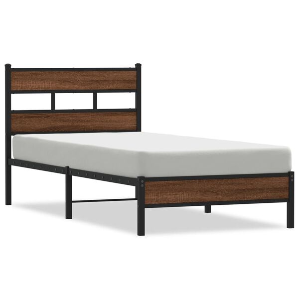 vidaXL Bedframe zonder matras bewerkt hout bruin eikenkleur 90x190 cm