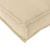 vidaXL Bankstel met kussen Effen 4 pcs Beige Massief Acaciahout