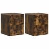 vidaXL Wandbeugel Bedkast 2 st Gerookt eiken 34,5 x 33 x 40 cm