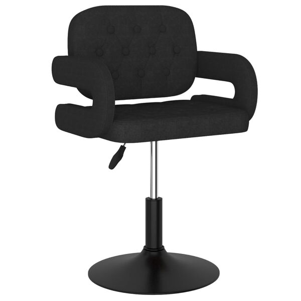 vidaXL Eetkamerstoelen draaibaar 2 st stof zwart