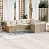 vidaXL 10-delige Loungeset met kussens poly rattan beige