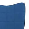 vidaXL Relaxstoel met voetenbank fluweel en PVC blauw
