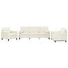 vidaXL 3-delige Loungeset met kussens fluweel cr&egrave;mekleurig