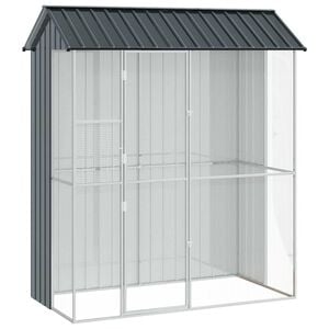 vidaXL Vogelkooi Antraciet 215 x 110 x 247 cm Gegalvaniseerd staal